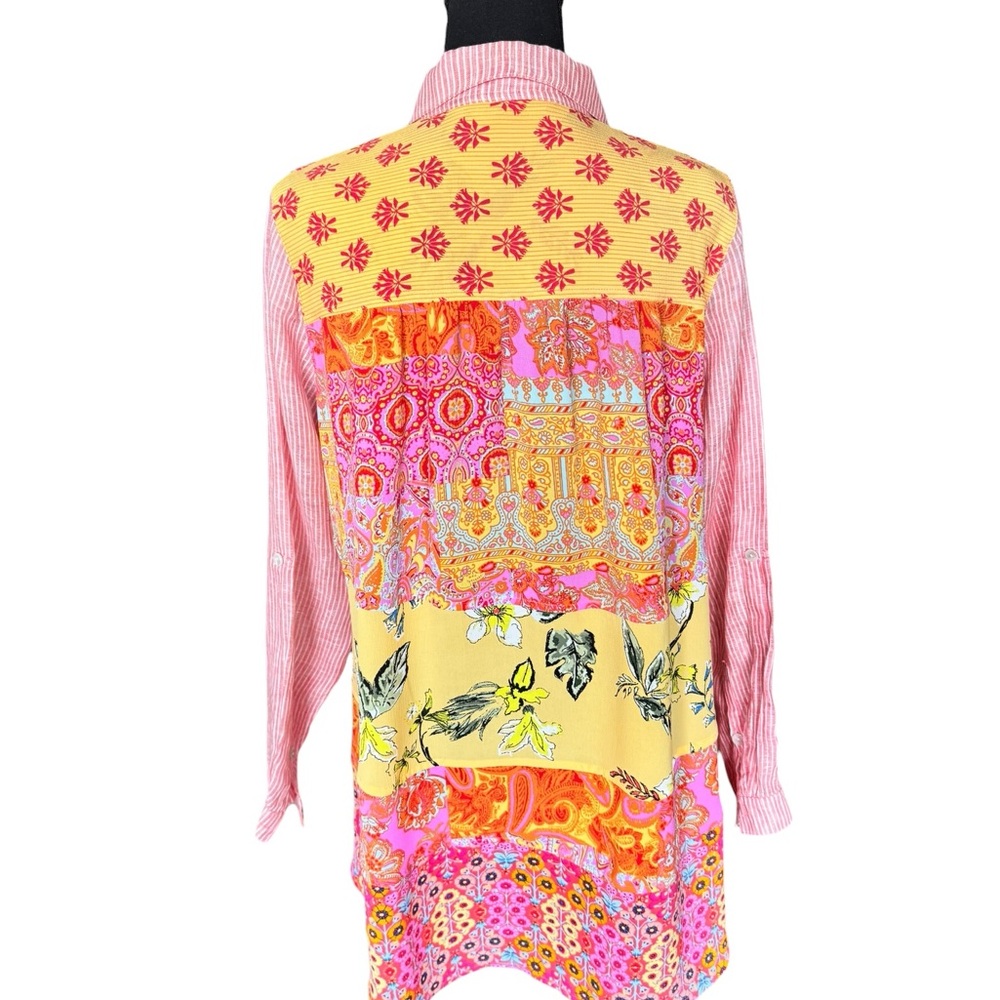 Soft Surroundings Boho Patchwork Button Down Tuni… - image 3